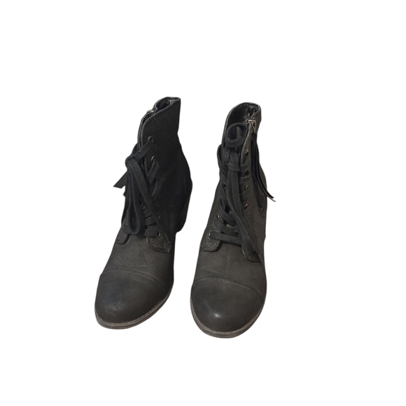 Roxy Black Lace Up Boots for Women - Picture 2 of 4